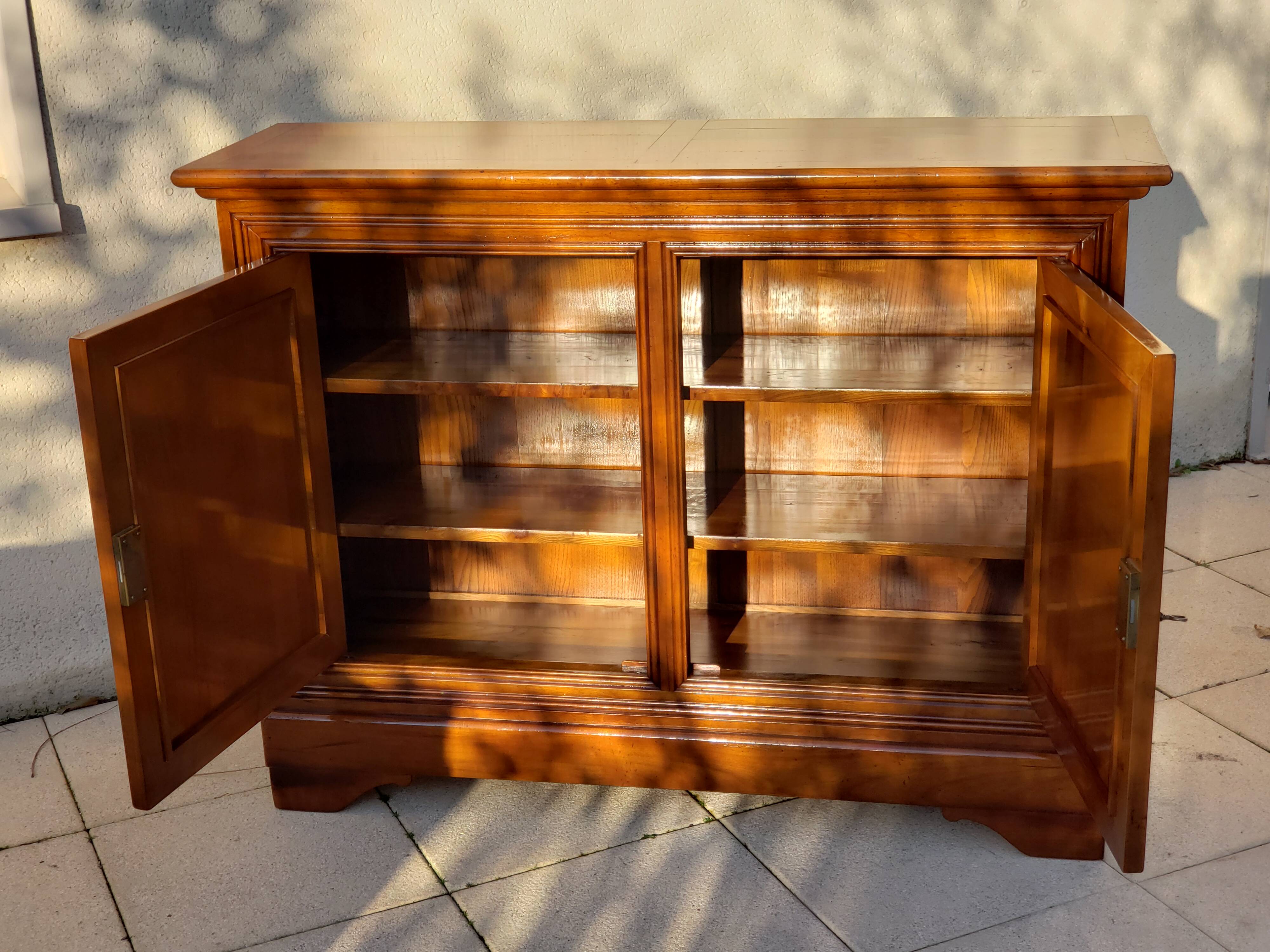 Louis Philippe low sideboard in cherry wood