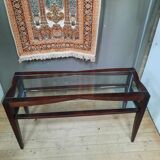 Contemporary console in varnished wood