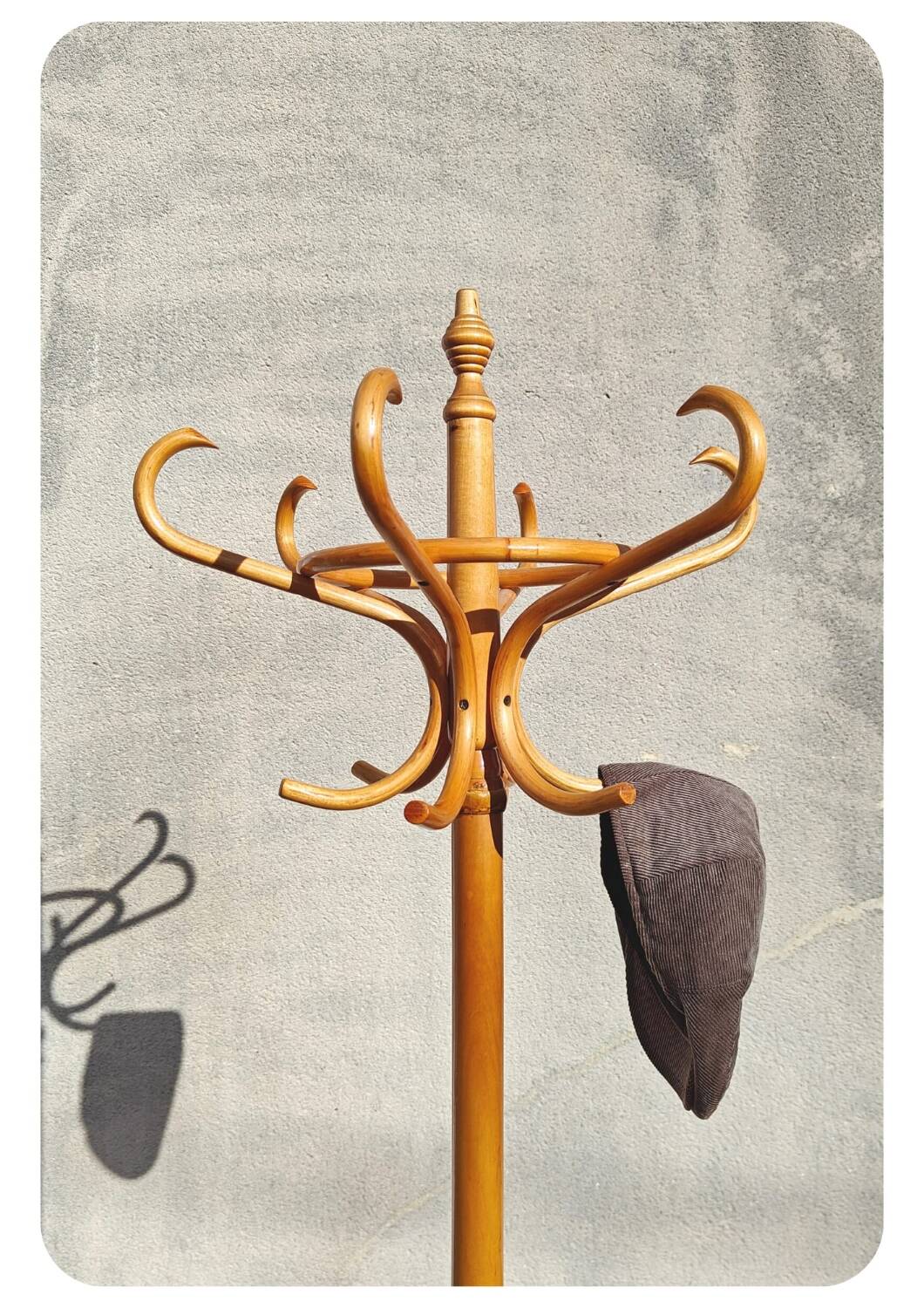 Thonet style parrot coat rack on stand