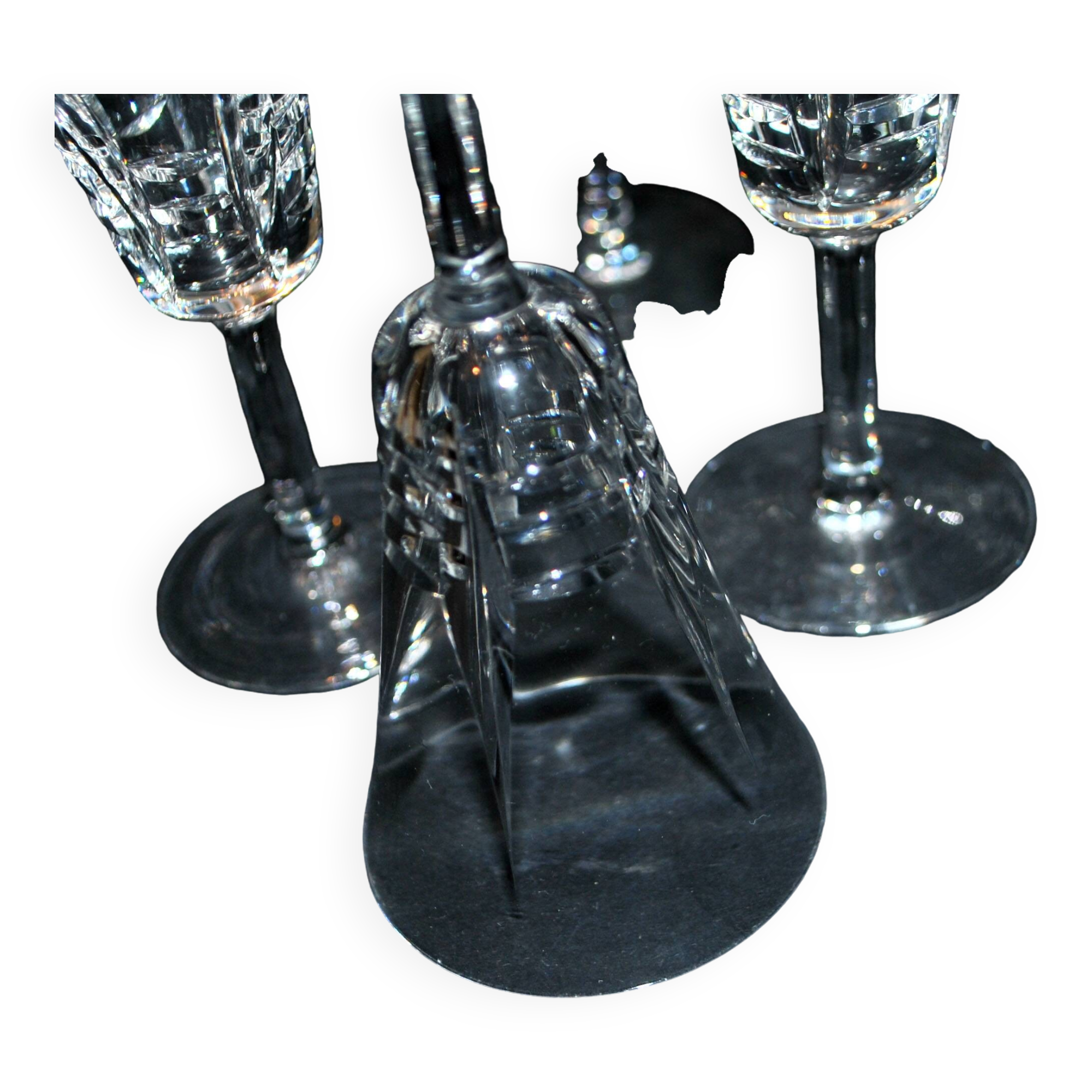 Set of 6 cut crystal wine glasses in cerdagne style - cristallerie lorraine lemberg? h13.5cm