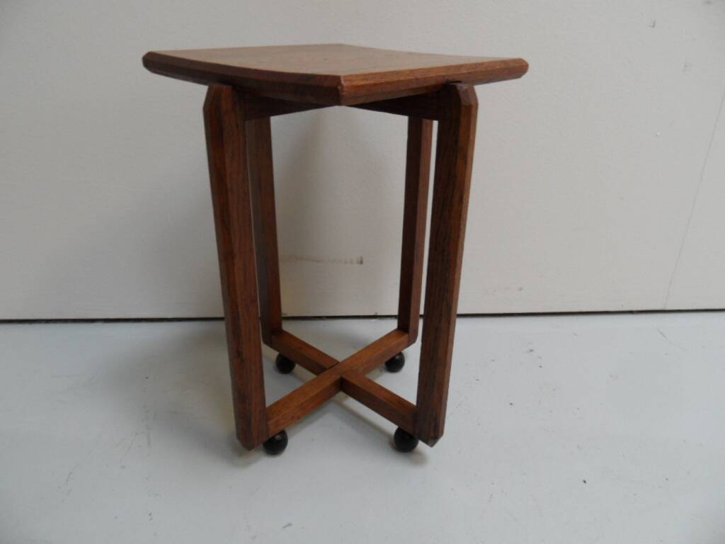 Art Deco Amsterdam School oak sidetable