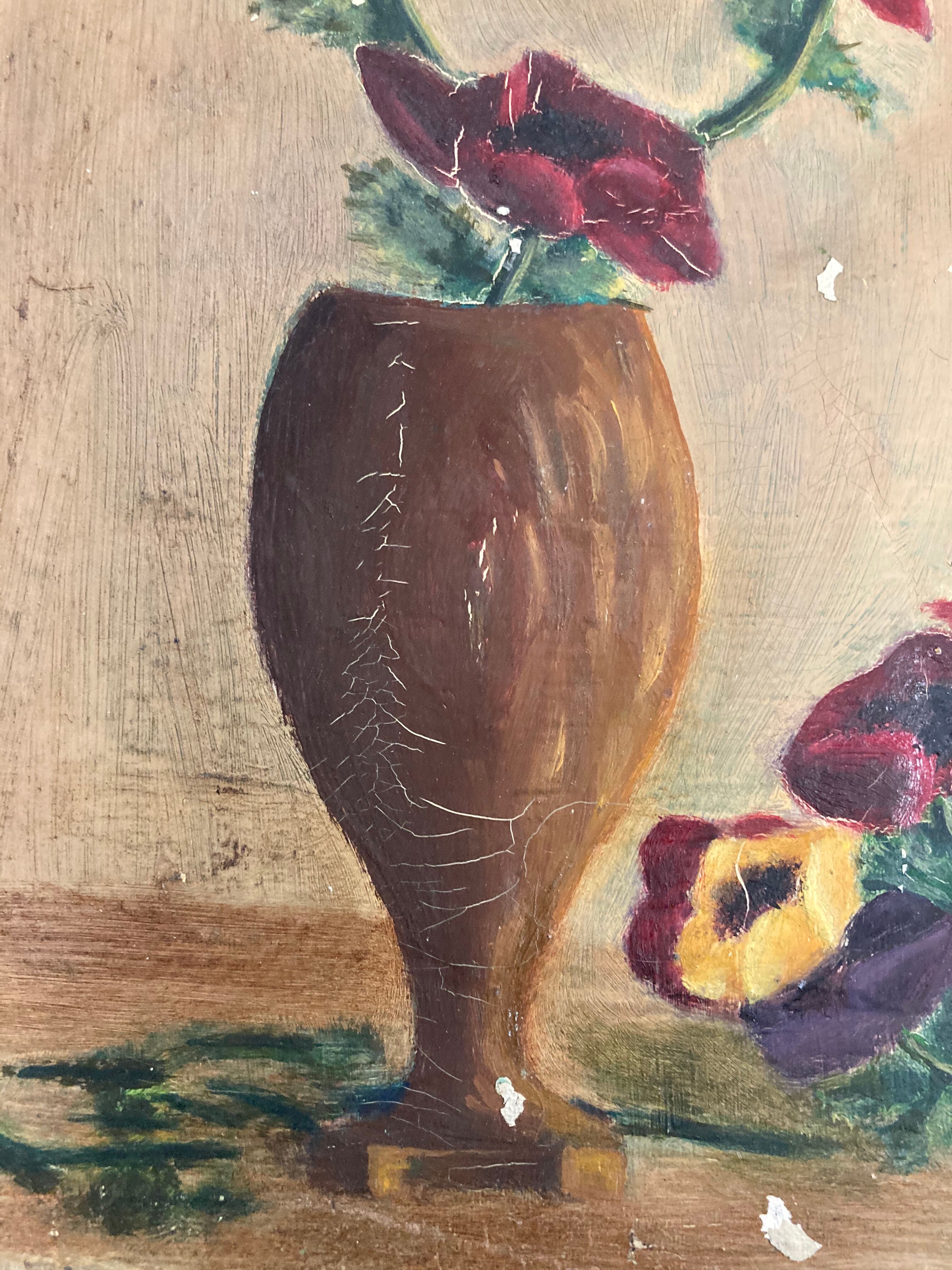 Oil on ancient canvas