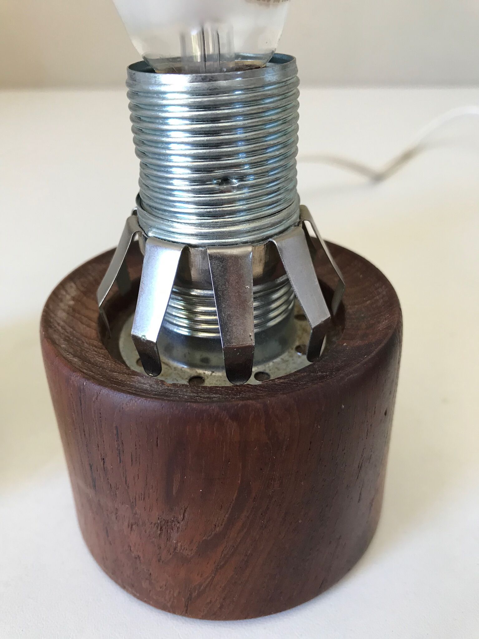 Pair of Philips teak lamps 60s