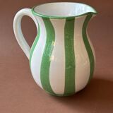 Striped pitcher in enamelled terracotta
