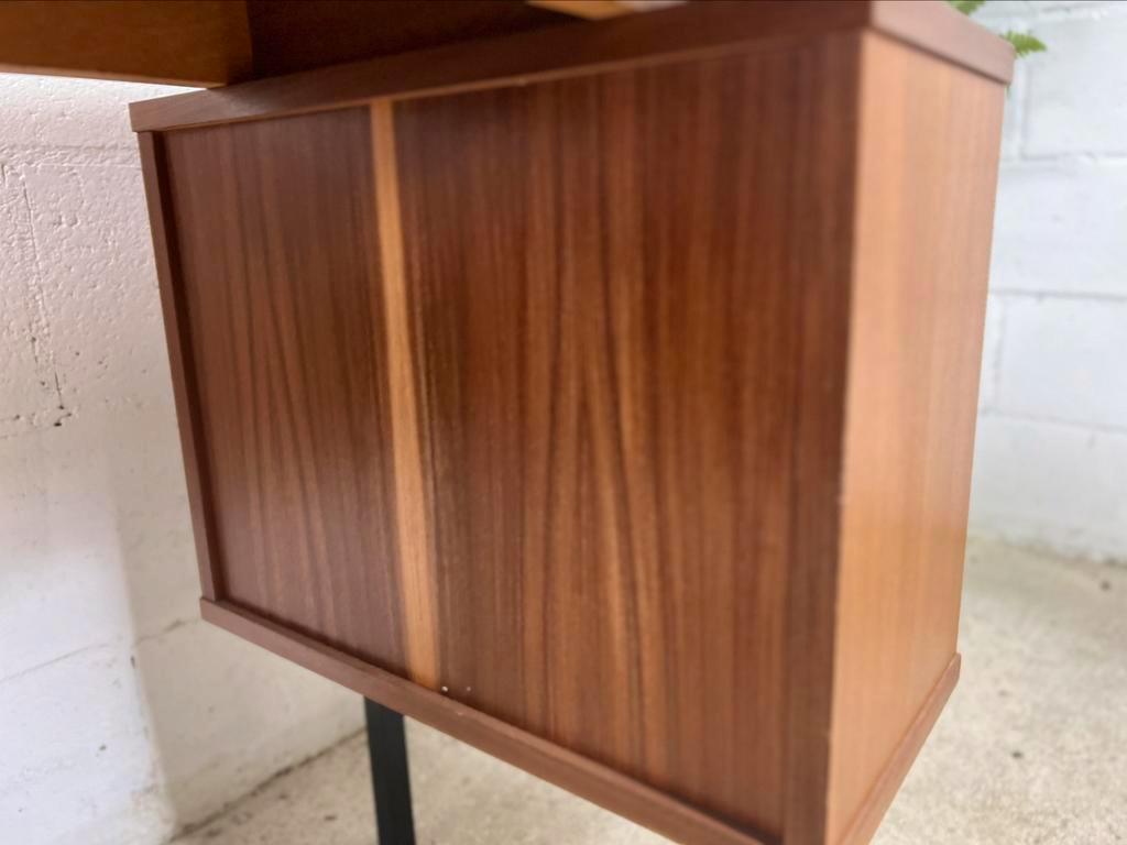 Vintage wooden desk with bleacher on the side