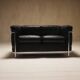 Cassina LC2 vintage two-seater sofa by Charlotte Perriand and Le Corbusier