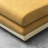 Pair of vintage yellow fabric armchairs, 1970s modernism