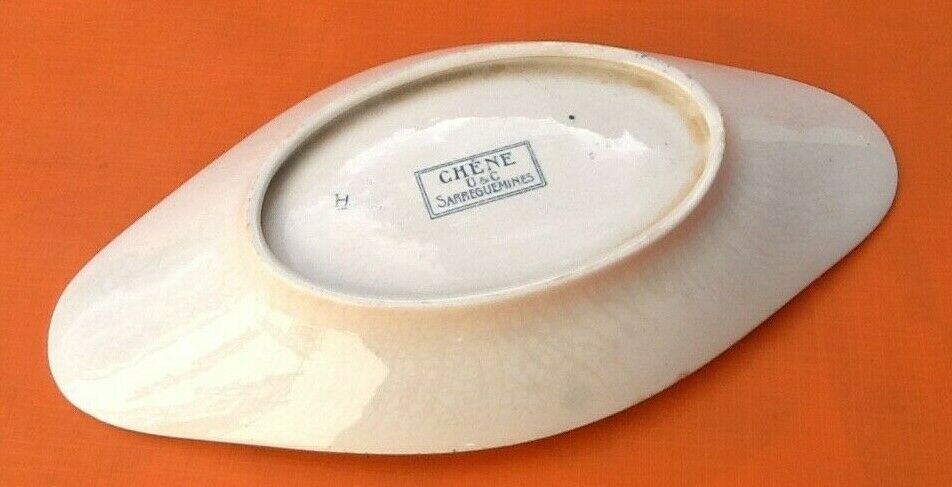 Old service ravier U&C faience Sarreguemines Model Oak