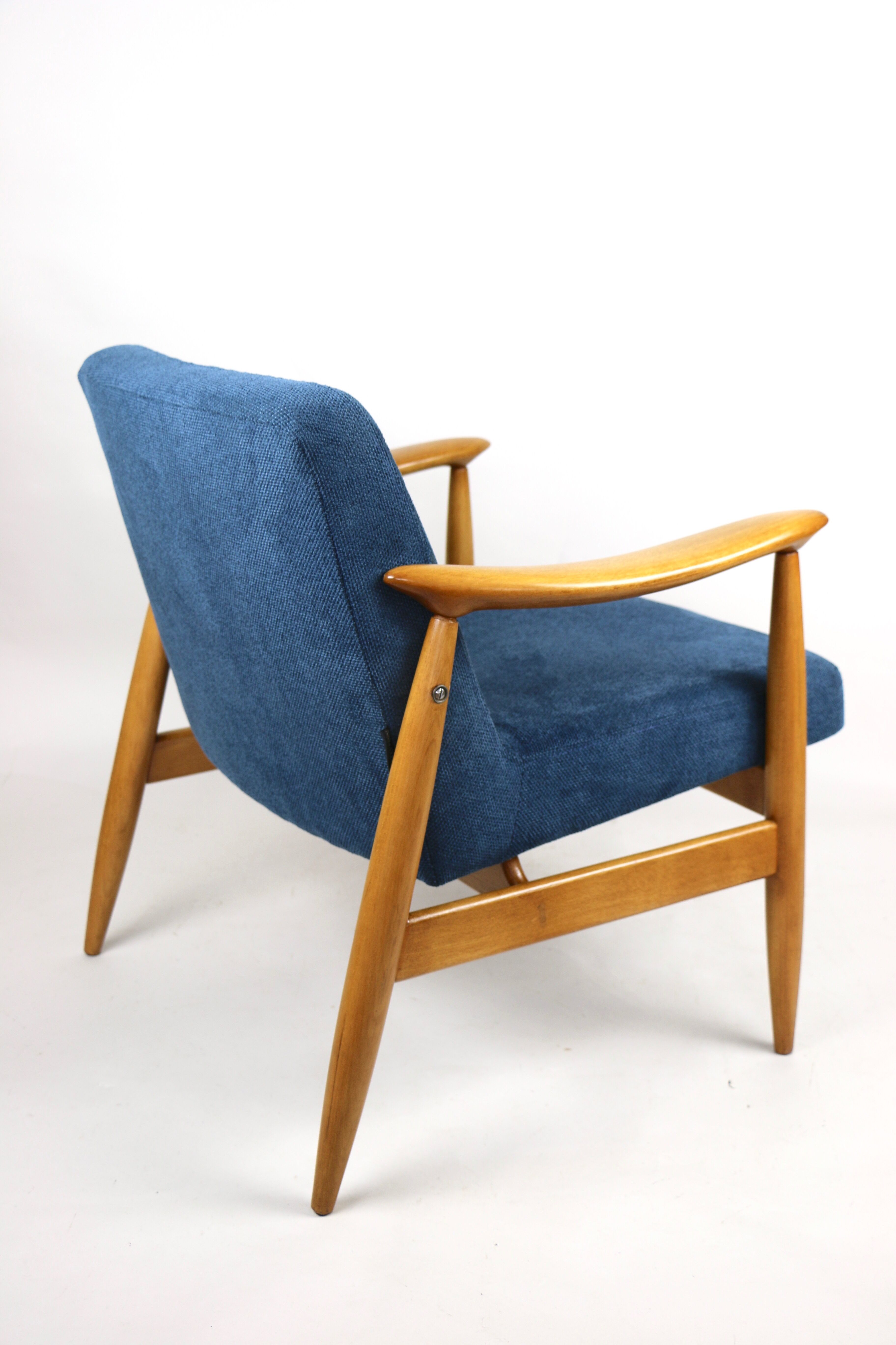 Vintage blue gfm 300-202 armchair by J.Kedziorek, 1970s