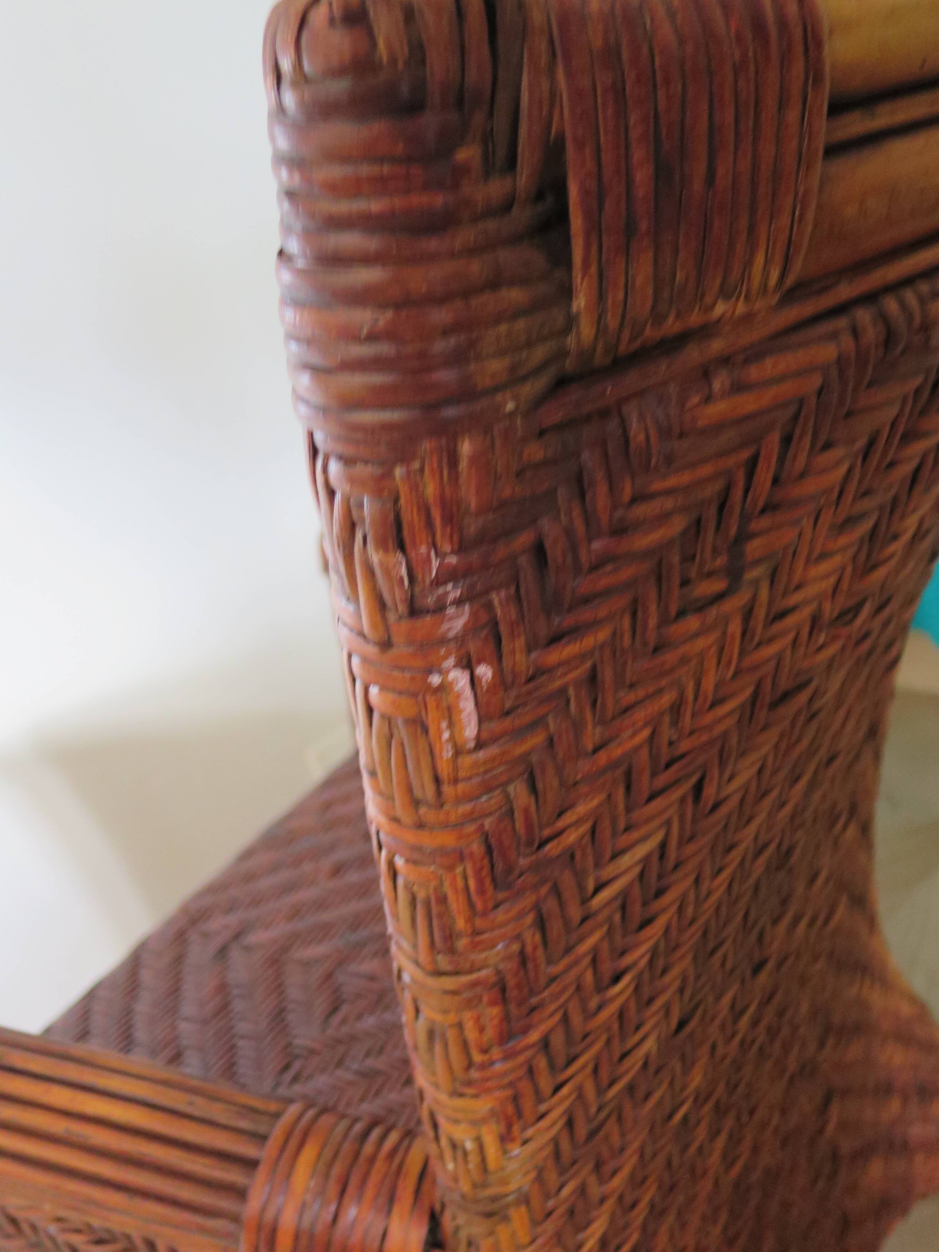 Woven rattan armchair, 1980s