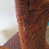 Woven rattan armchair, 1980s