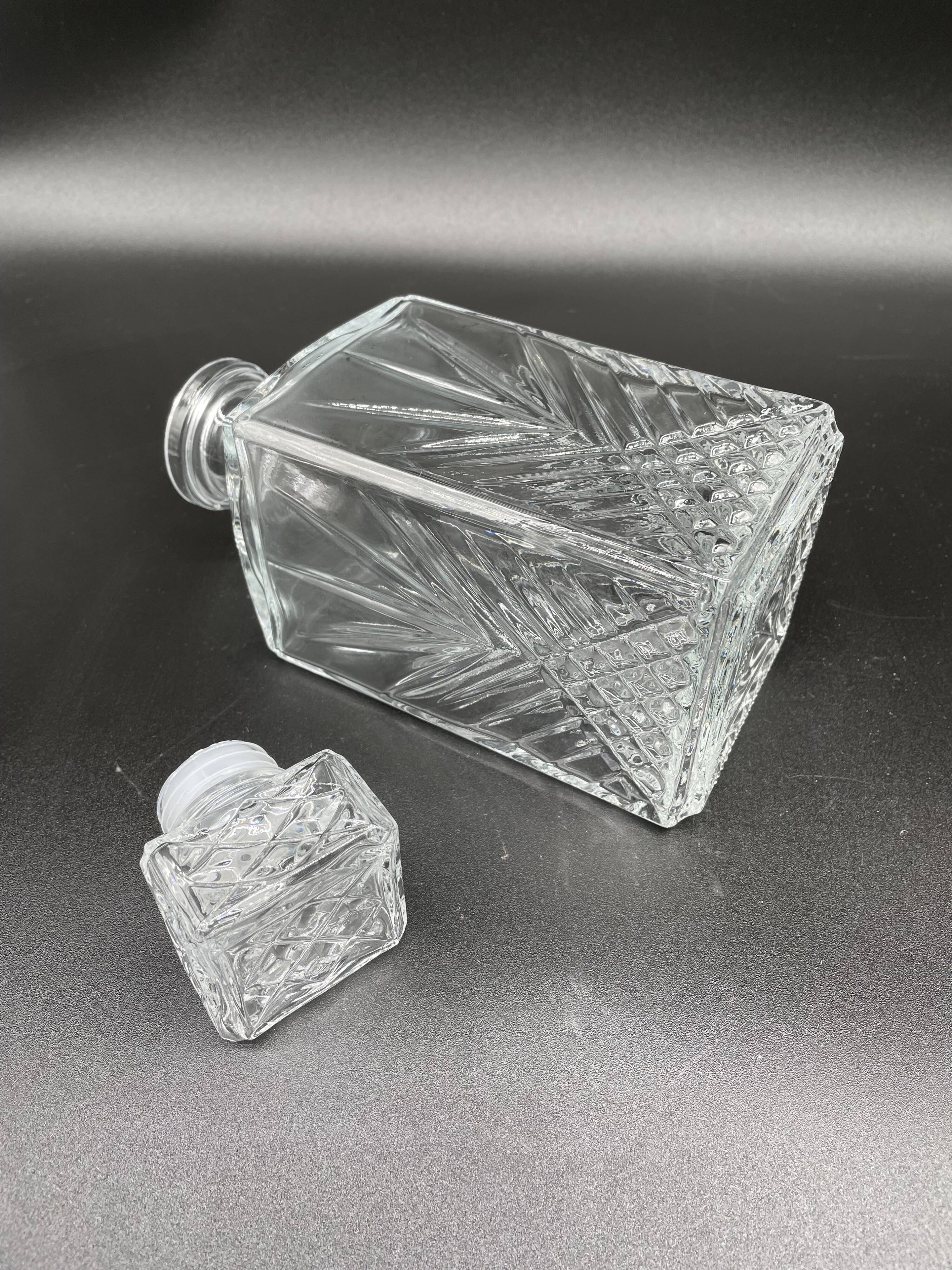 Vintage, whisky decanter, bottle, pitcher, cork, diamond décor, vegetable, 1960s, 1970s, Italy