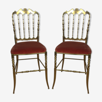 Paire de chaises en laiton "Chiavari"