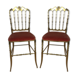 Pair of brass chairs "Chiavari"