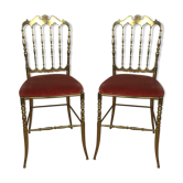 Pair of brass chairs "Chiavari"