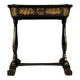 Lacquered work table, blackened wood decorated with Chinese scenes, Napoleon III period circa 1850