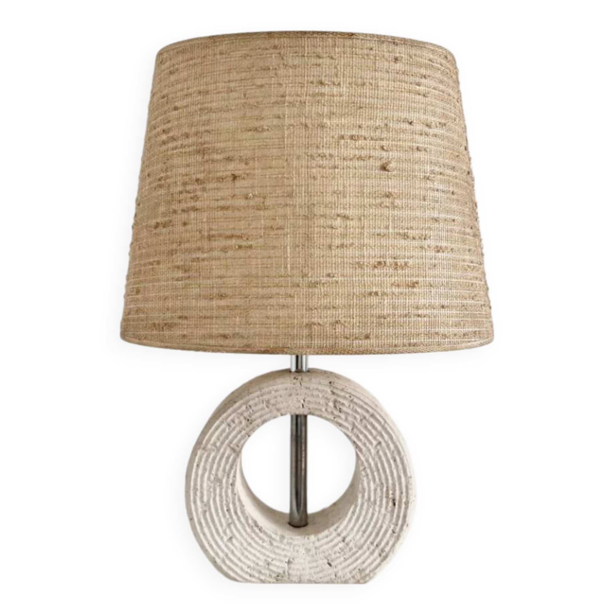 Mid-Century Modern Travertine Table Lamp by CE.VA. Studio, Italy, 1970s