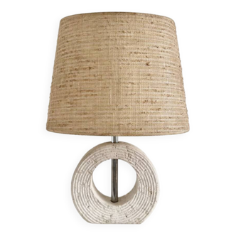 Mid-Century Modern Travertine Table Lamp by CE.VA. Studio, Italy, 1970s