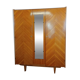 1960s Scandinavian wardrobe with two doors and mirror, easy assembly.