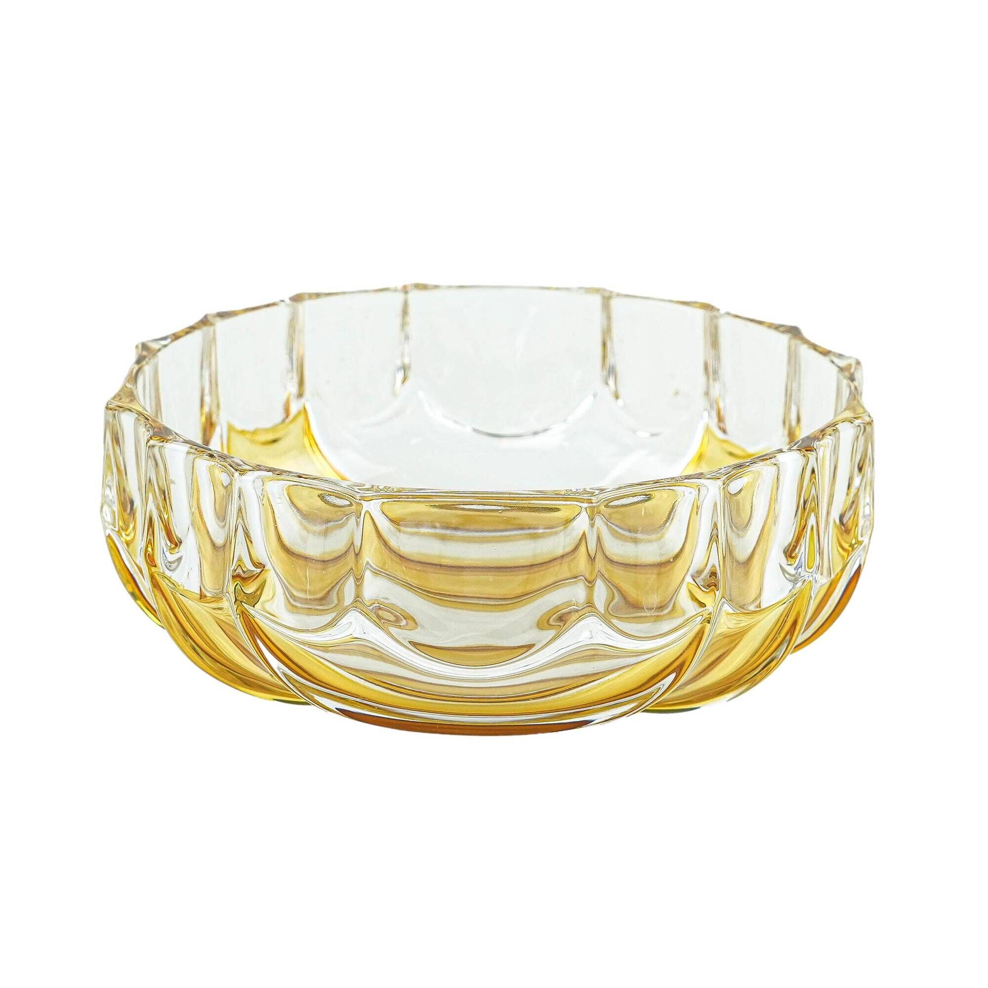 Pressed glass platter by Walther-Glas, geometric pattern, Germany, 1970s