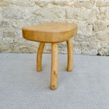 Solid wood tripod stool, 70s