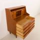 Danish teak mid century modern secretaire cabinet with a desk and vanity
