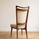 Set of 5 vintage 1950s dining chairs in wood and white.
