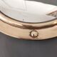 Witch porthole mirror 1940 in vintage gilded brass.