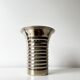 Vintage modernist striped polished aluminium vase