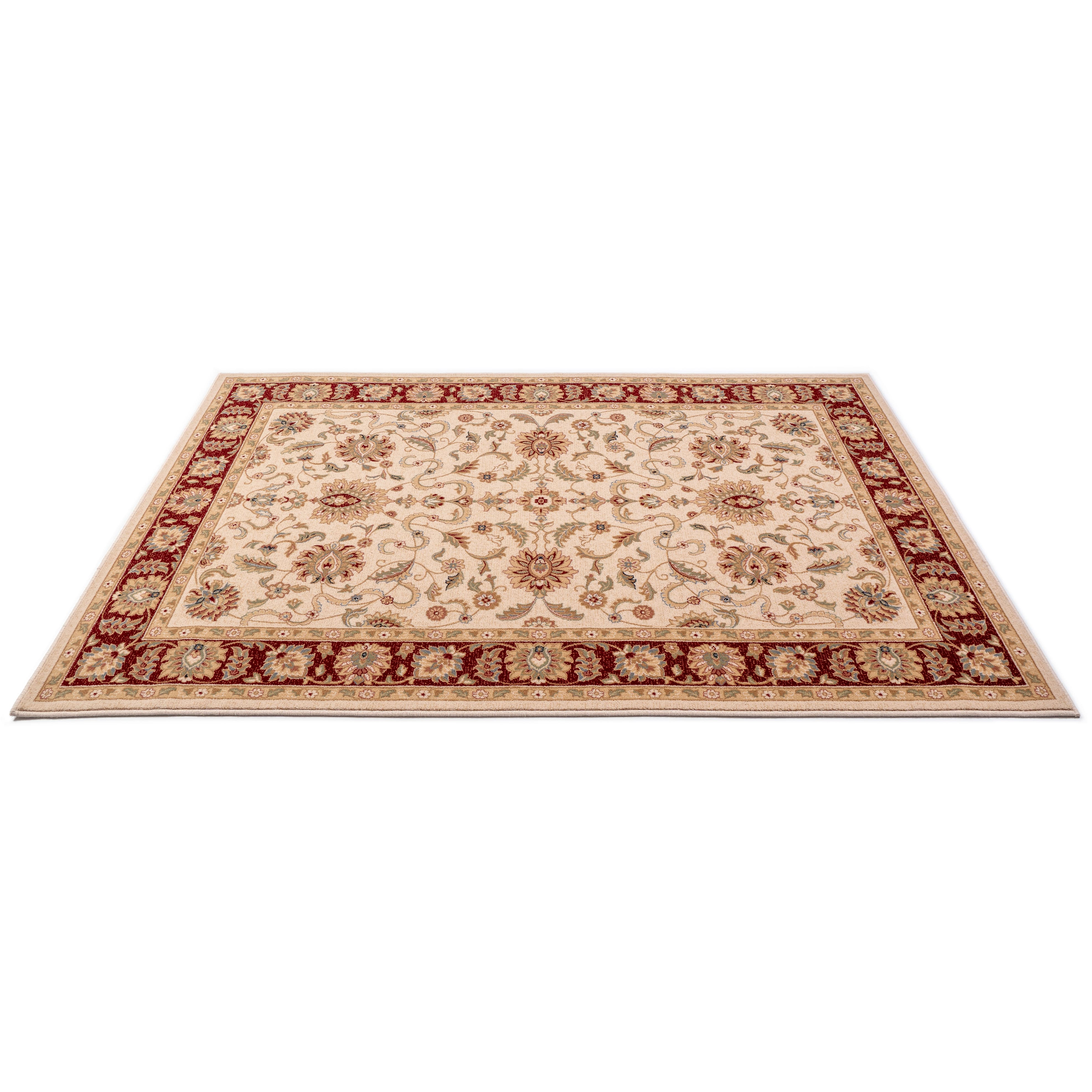 Oriental carpet 1.6x2.3 m in beige and red wool