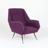 Pair armchairs with purple padding