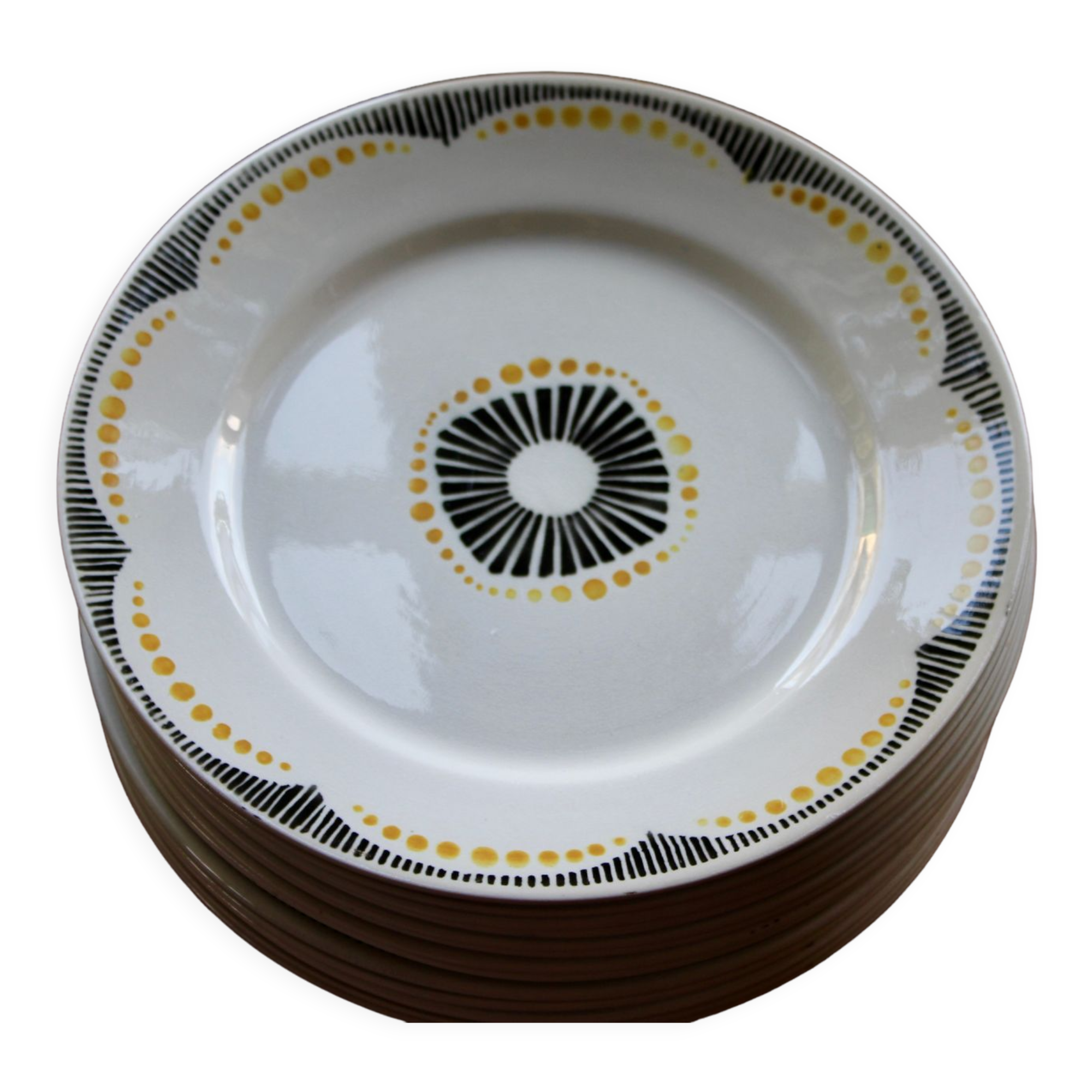 Flat plates faience 1900 Badonviller Nikito collection