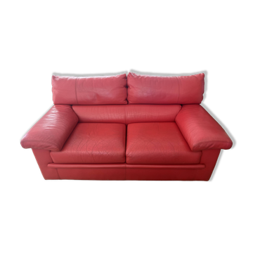 Ligne Roset Claude Brisson Utah Copper Leather Sofa