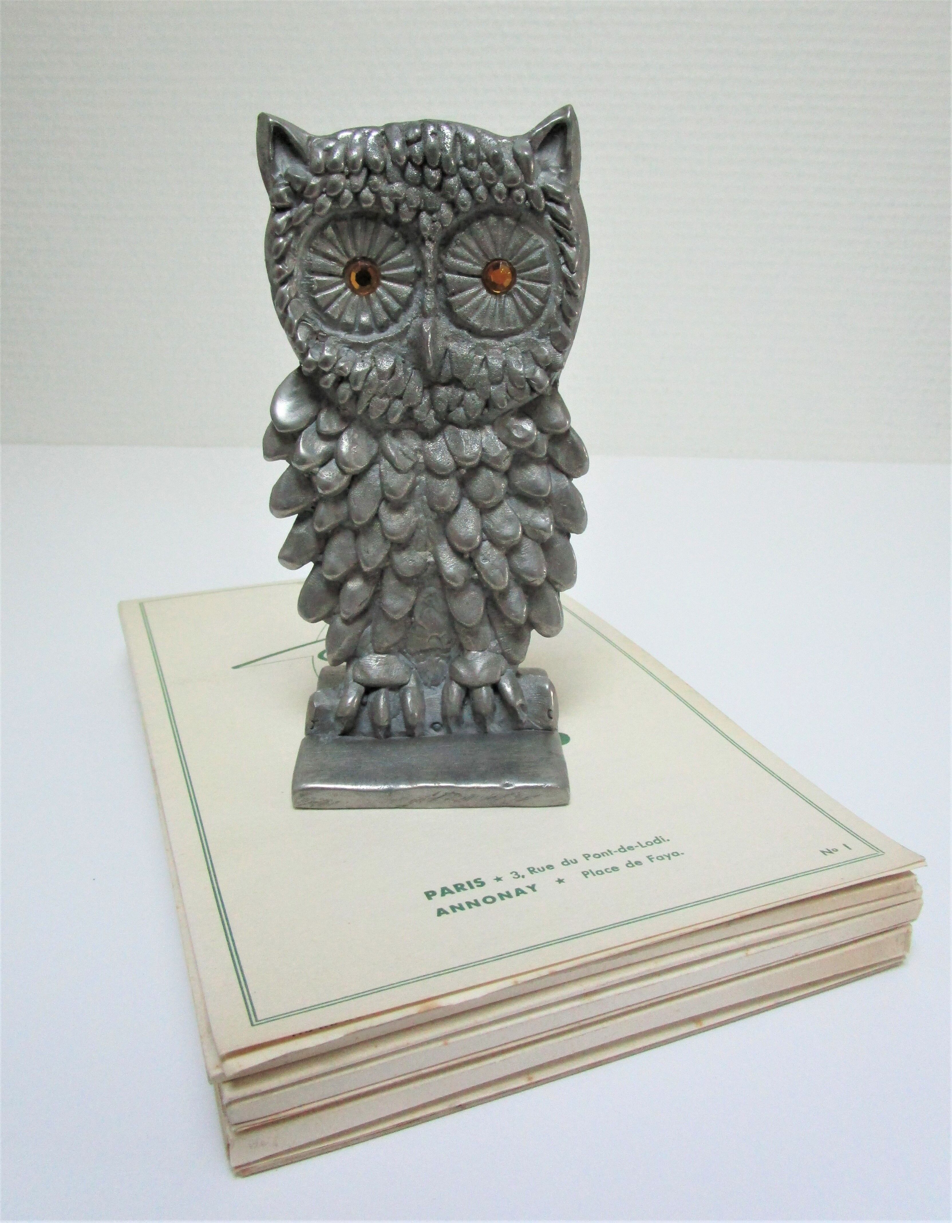 Sculptural paper press nice cast aluminum design 70s