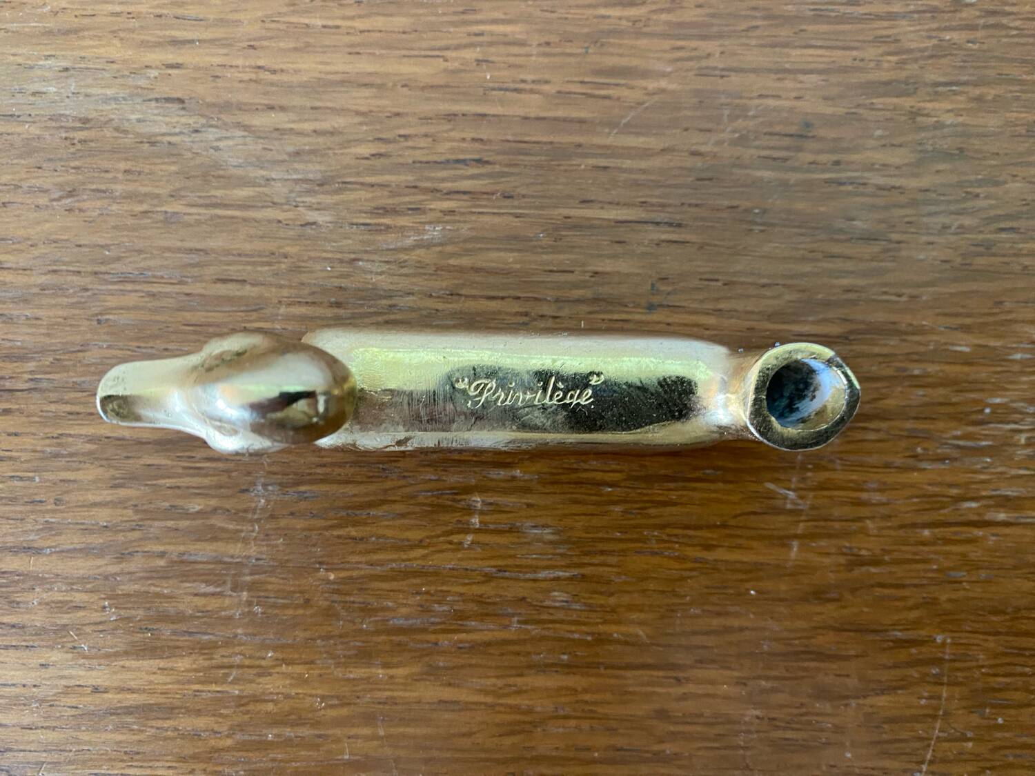 Set of 8 antique privilege knife holders gold metal duck vintage