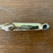 Set of 8 antique privilege knife holders gold metal duck vintage