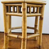 Two rattan side tables