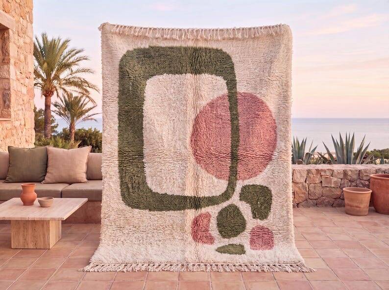 Authentic traditional Berber rug with colourful patterns 1.5/2.5 m