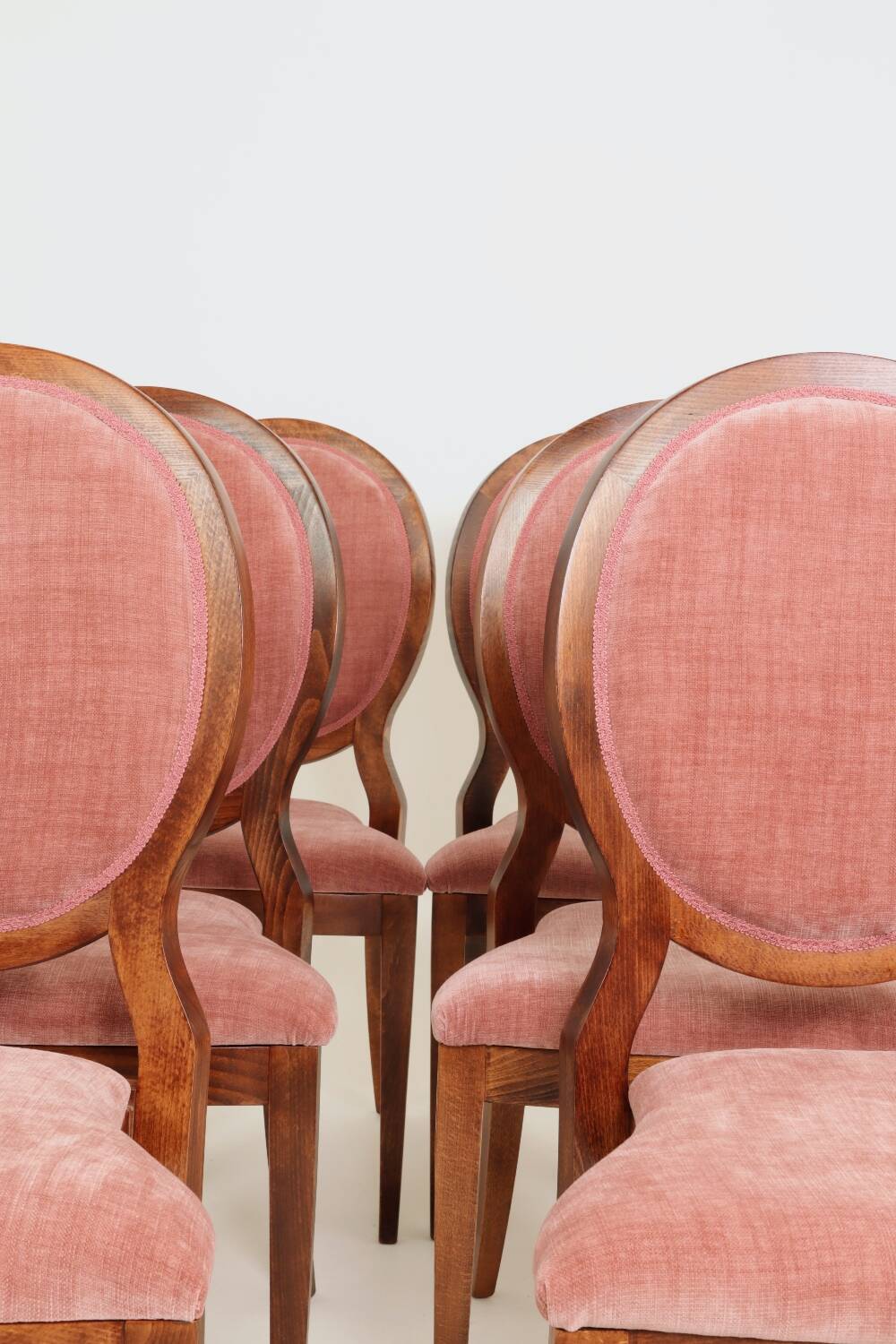 Set of 6 medallion dining chairs, Indian pink