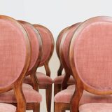Set of 6 medallion dining chairs, Indian pink