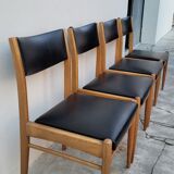 Series of 4 vintage Scandinavian chairs 1950