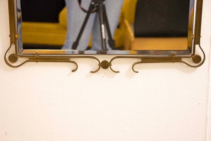 Vintage rectangular mirror in brass 1950s