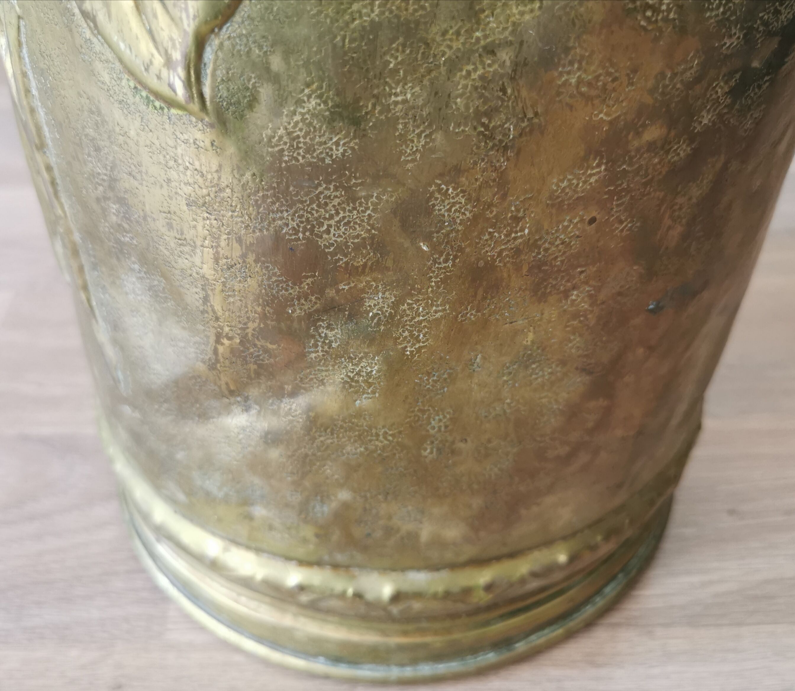 Umbrella holder sunflowers vintage copper and golden brass