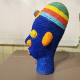 African beaded head