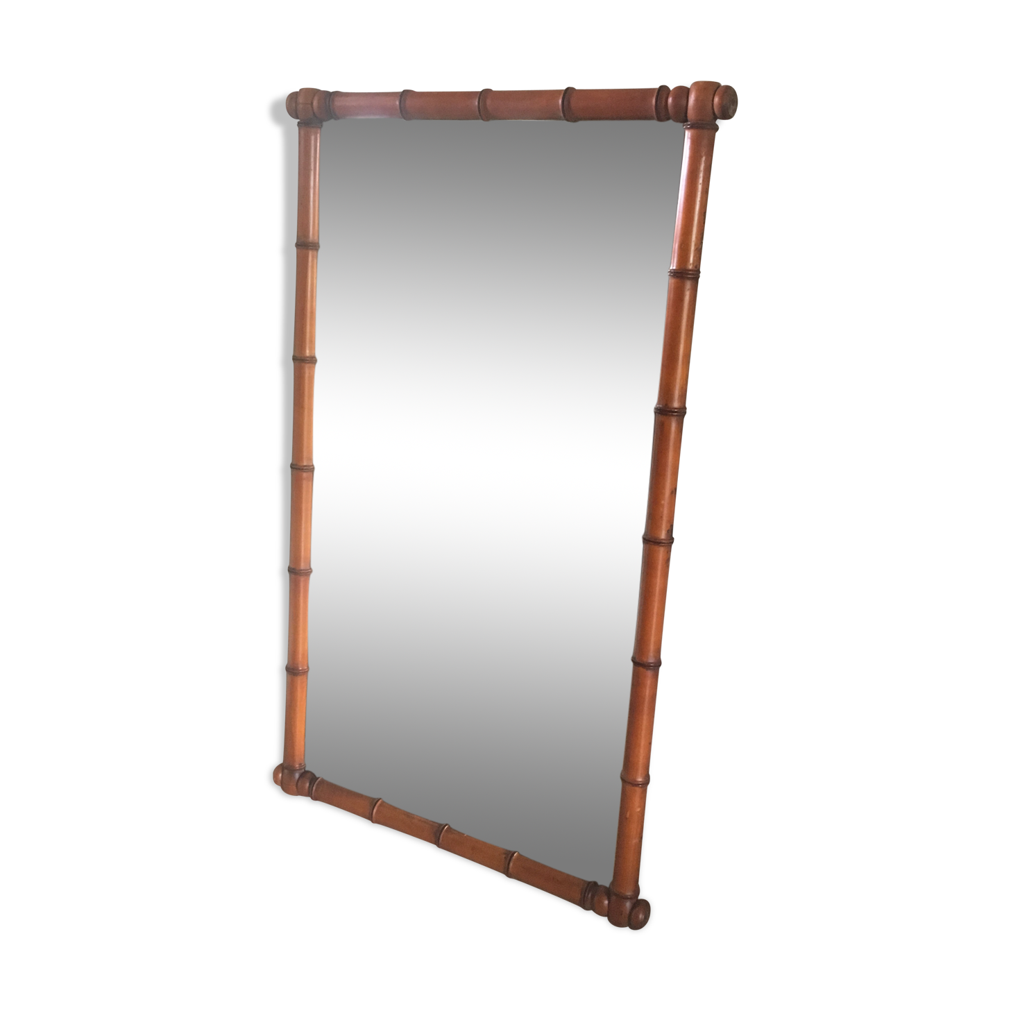 Ancient bamboo-style wood mirror