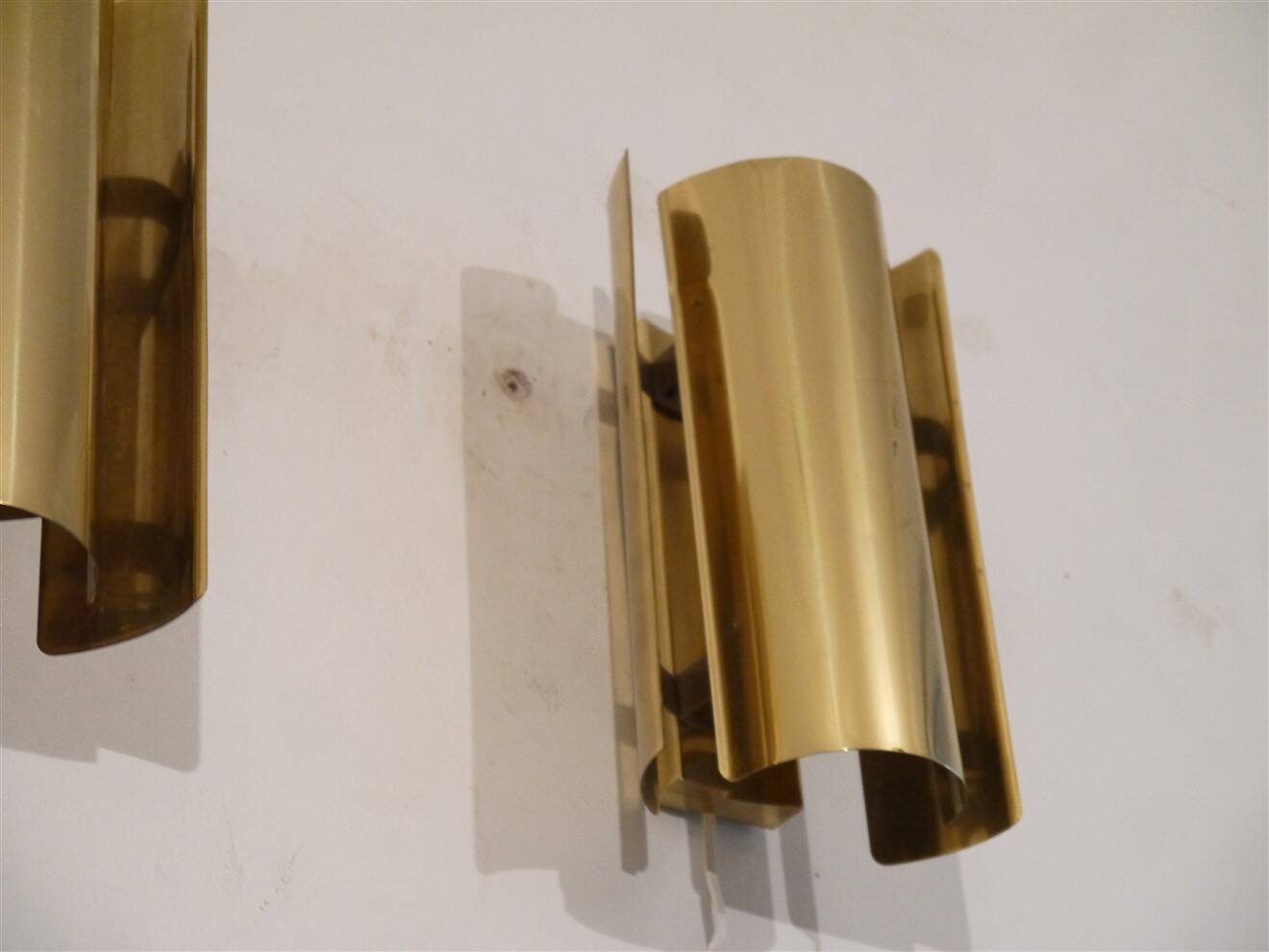 Pair of Scandinavian brass wall lights by Falkenberg