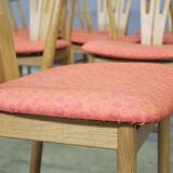 Set of 11 modern curved wood oak chairs