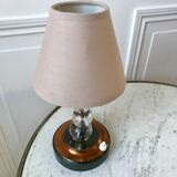 Lampe à poser en cuivre et verre art déco années 30
