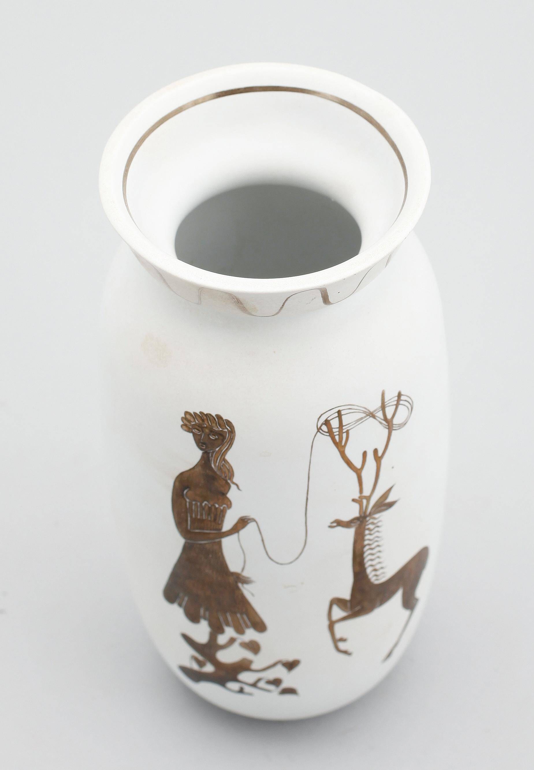 "Vase 'Grazia' by Stig Lindberg, Gustavsberg. Sweden 1960 Signed."