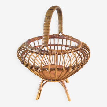 Worker bamboo rattan basket design 60s
